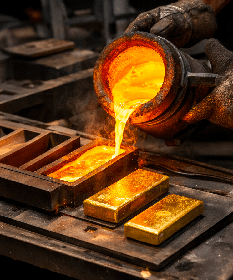 Refined silver granules